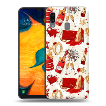 Силиконовый чехол на Samsung Galaxy A30 с принтом Новый год