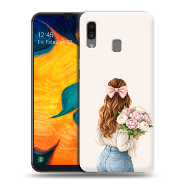 Силиконовый чехол на Samsung Galaxy A30 с принтом женский
