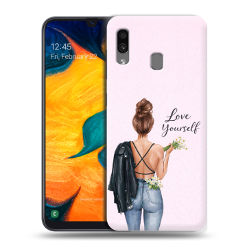 Силиконовый чехол на Samsung Galaxy A30 с принтом женский