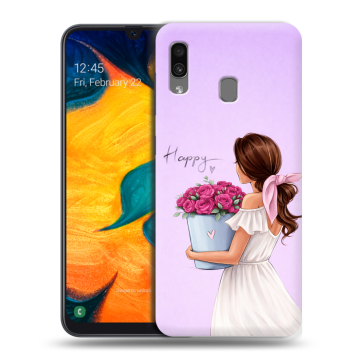 Силиконовый чехол на Samsung Galaxy A30 с принтом женский