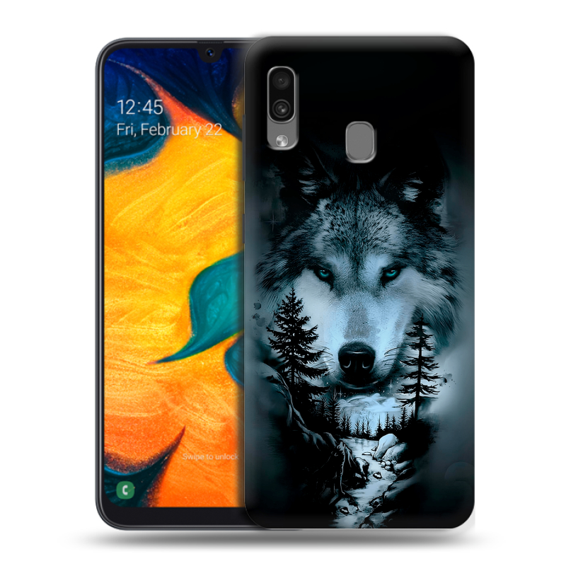 Силиконовый чехол на Samsung Galaxy A30 с принтом Лесной волк Силиконовый чехол на Samsung Galaxy A30 с принтом Лесной волк