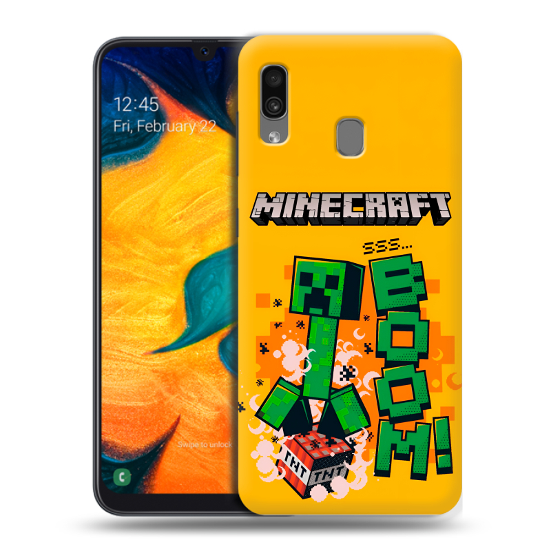 Силиконовый чехол на Samsung Galaxy A30 с принтом Майнкрафт Minecraft Силиконовый чехол на Samsung Galaxy A30 с принтом Майнкрафт Minecraft