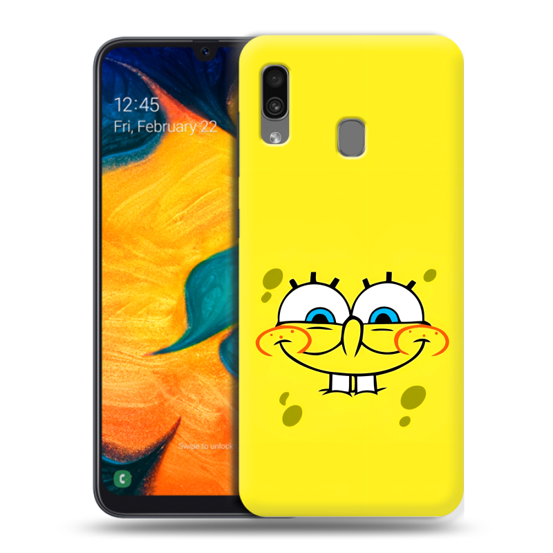 Силиконовый чехол на Samsung Galaxy A30 с принтом спанчбоб спанч боб Силиконовый чехол на Samsung Galaxy A30 с принтом спанчбоб спанч боб