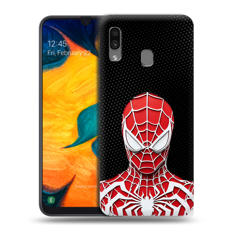 Силиконовый чехол на Samsung Galaxy A30 с принтом человек паук spiderman Силиконовый чехол на Samsung Galaxy A30 с принтом человек паук spiderman