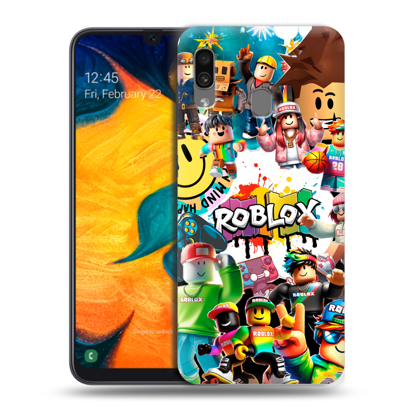 Силиконовый противоударный чехол на Samsung Galaxy A30 с принтом Roblox Роблокс Силиконовый противоударный чехол на Samsung Galaxy A30 с принтом Roblox Роблокс
