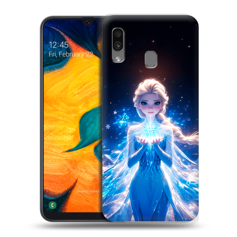 Силиконовый чехол на Samsung Galaxy A30 с принтом Холодное сердце Frozen Силиконовый чехол на Samsung Galaxy A30 с принтом Холодное сердце Frozen