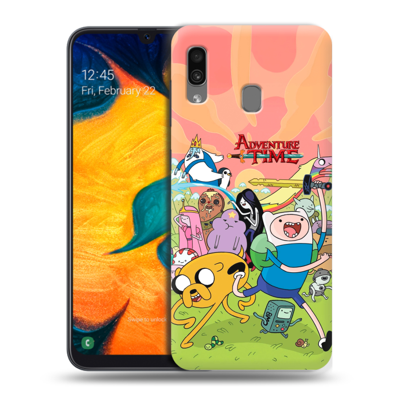 Силиконовый противоударный чехол на Samsung Galaxy A30 с принтом Adventure time Время приключений Силиконовый противоударный чехол на Samsung Galaxy A30 с принтом Adventure time Время приключений