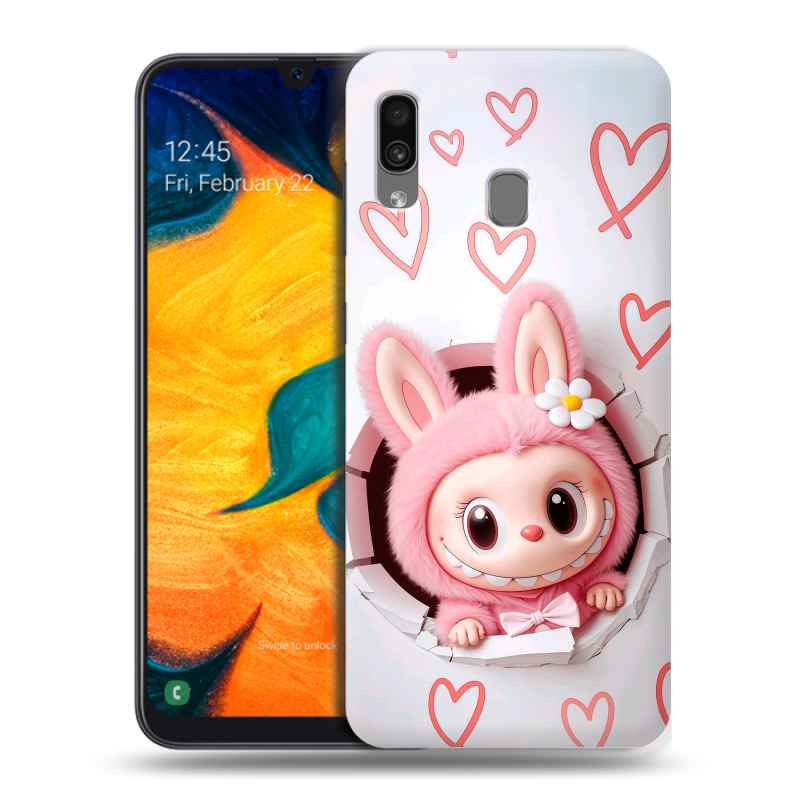 Силиконовый чехол на Samsung Galaxy A30 с принтом Labubu Лабубу Силиконовый чехол на Samsung Galaxy A30 с принтом Labubu Лабубу