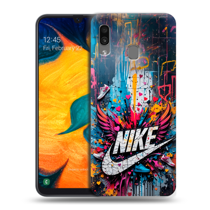 Силиконовый чехол на Samsung Galaxy A30 с принтом Nike Найк Силиконовый чехол на Samsung Galaxy A30 с принтом Nike Найк