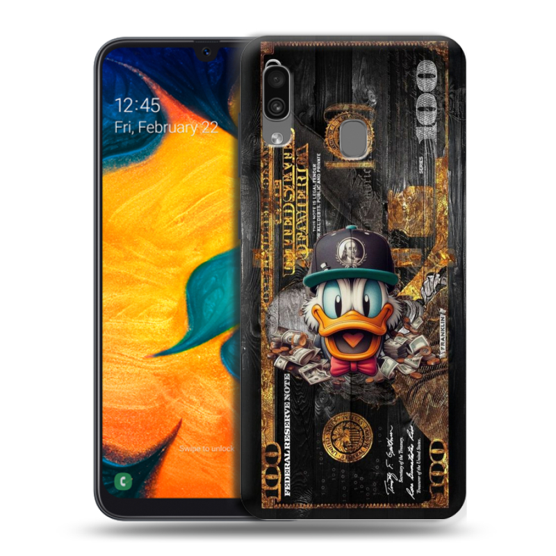 Силиконовый чехол на Samsung Galaxy A30 с принтом Дональд Дак Доллар Силиконовый чехол на Samsung Galaxy A30 с принтом Дональд Дак Доллар