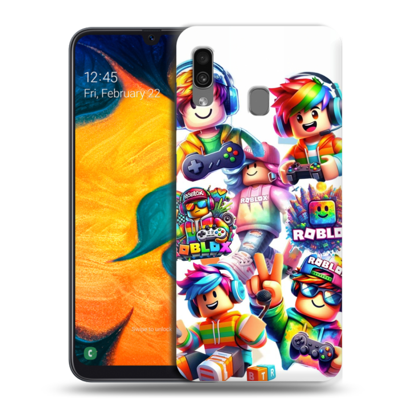 Силиконовый чехол на Samsung Galaxy A30 с принтом Roblox Роблокс Силиконовый чехол на Samsung Galaxy A30 с принтом Roblox Роблокс