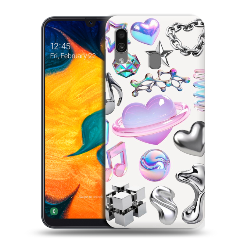 Силиконовый противоударный чехол на Samsung Galaxy A30 с принтом Y2K Силиконовый противоударный чехол на Samsung Galaxy A30 с принтом Y2K