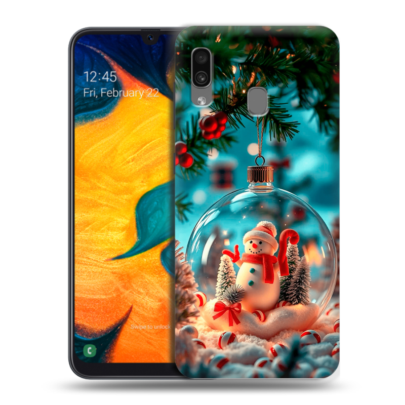 Силиконовый противоударный чехол на Samsung Galaxy A30 с принтом Новый год Силиконовый противоударный чехол на Samsung Galaxy A30 с принтом Новый год