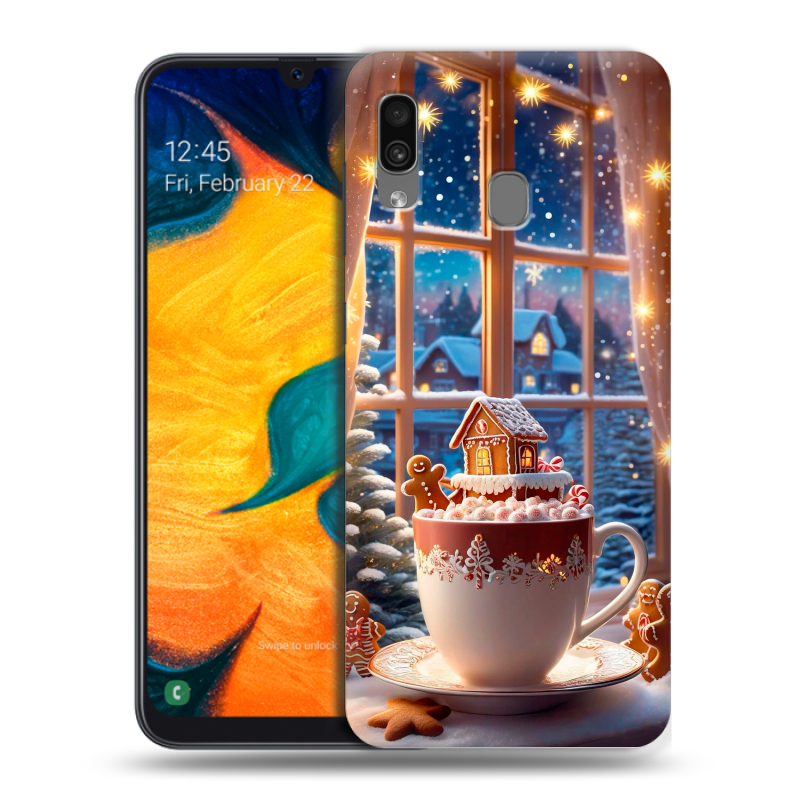 Силиконовый противоударный чехол на Samsung Galaxy A30 с принтом Новый год Силиконовый противоударный чехол на Samsung Galaxy A30 с принтом Новый год