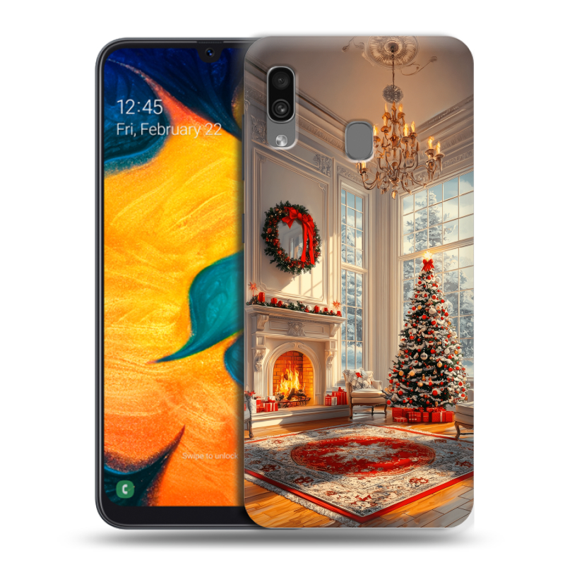 Силиконовый противоударный чехол на Samsung Galaxy A30 с принтом Новый год Силиконовый противоударный чехол на Samsung Galaxy A30 с принтом Новый год