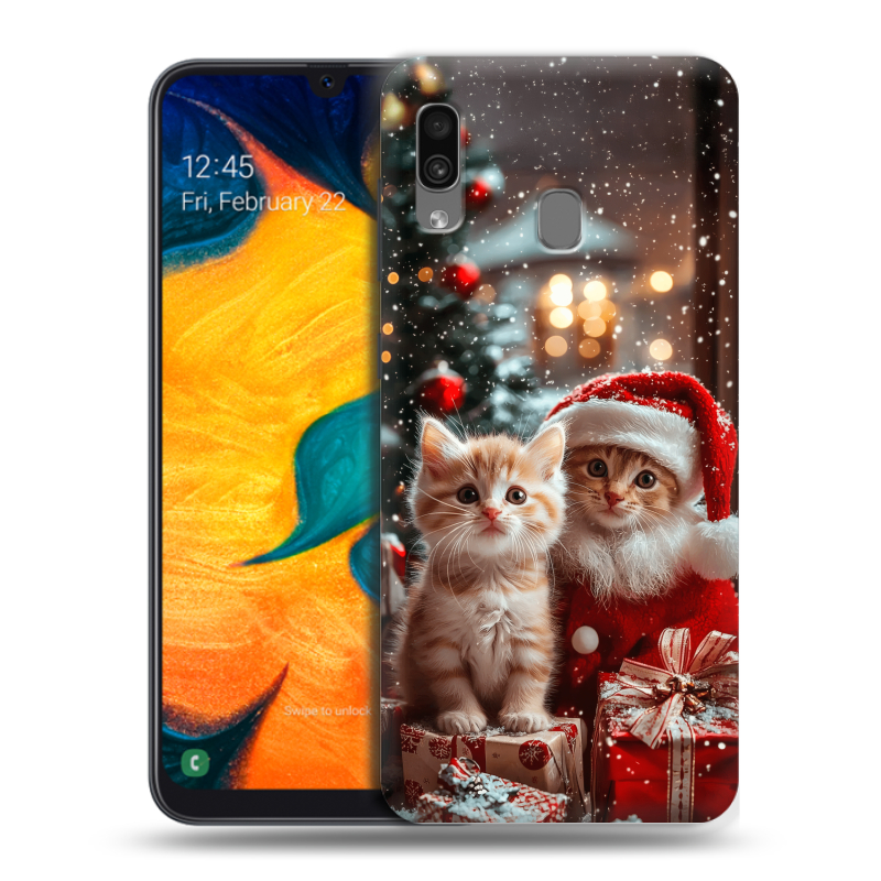 Силиконовый чехол на Samsung Galaxy A30 с принтом Новый год Силиконовый чехол на Samsung Galaxy A30 с принтом Новый год