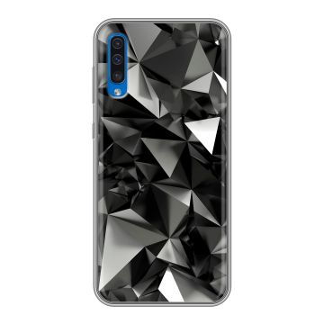Силиконовый чехол на Samsung Galaxy A50 с принтом Черные кристаллы Силиконовый чехол на Samsung Galaxy A50 с принтом Черные кристаллы