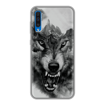 Силиконовый чехол на Samsung Galaxy A50 с принтом Волк Силиконовый чехол на Samsung Galaxy A50 с принтом Волк