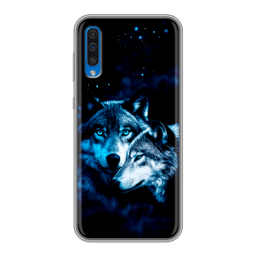 Силиконовый чехол на Samsung Galaxy A50 с принтом Волки Силиконовый чехол на Samsung Galaxy A50 с принтом Волки