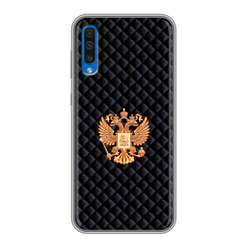Силиконовый чехол на Samsung Galaxy A50 с принтом Герб России принт