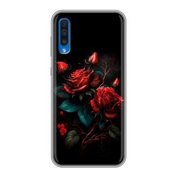 Силиконовый чехол на Samsung Galaxy A50 с принтом Розы красные