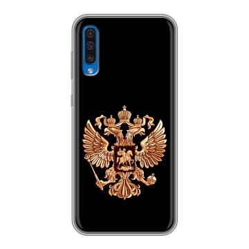 Силиконовый чехол на Samsung Galaxy A50 с принтом Герб России золотой Силиконовый чехол на Samsung Galaxy A50 с принтом Герб России золотой