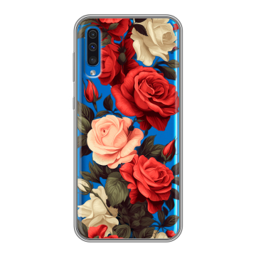 Силиконовый чехол на Samsung Galaxy A50 с принтом Розы