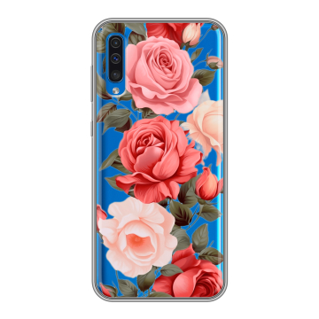 Силиконовый чехол на Samsung Galaxy A50 с принтом Розы