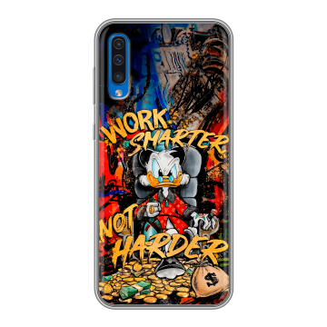 Силиконовый чехол на Samsung Galaxy A50 с принтом Дональд Дак Деньги