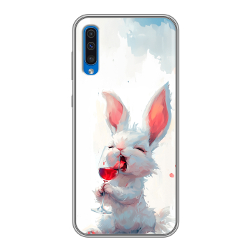 Силиконовый чехол на Samsung Galaxy A50 с принтом кролик зайчик