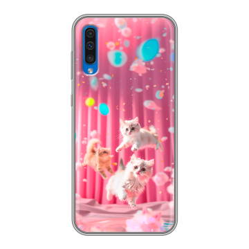 Силиконовый чехол на Samsung Galaxy A50 с принтом милые котики Силиконовый чехол на Samsung Galaxy A50 с принтом милые котики