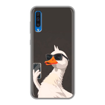 Силиконовый чехол на Samsung Galaxy A50 с принтом утка в очках