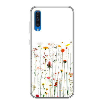Силиконовый чехол на Samsung Galaxy A50 с принтом цветы