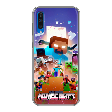 Силиконовый чехол на Samsung Galaxy A50 с принтом Майнкрафт Minecraft Силиконовый чехол на Samsung Galaxy A50 с принтом Майнкрафт Minecraft