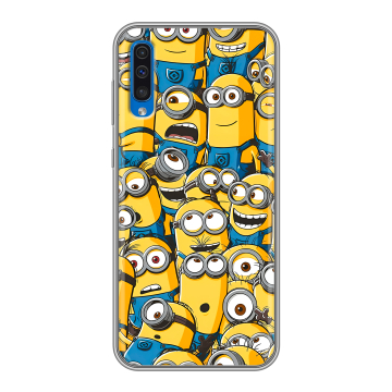 Силиконовый чехол на Samsung Galaxy A50 с принтом Миньоны
