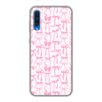 Силиконовый чехол на Samsung Galaxy A50 с принтом Розовые бантики