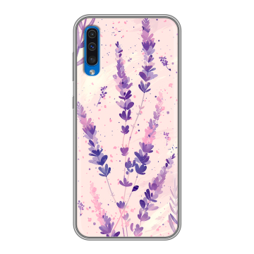 Силиконовый чехол на Samsung Galaxy A50 с принтом цветы лаванда