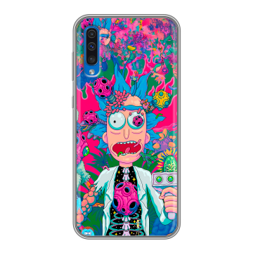 Силиконовый чехол на Samsung Galaxy A50 с принтом Рик и Морти Rick Morty
