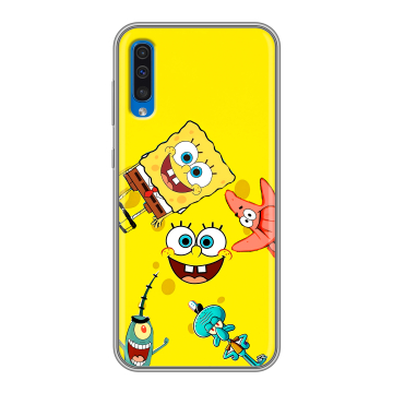 Силиконовый чехол на Samsung Galaxy A50 с принтом Спанч боб Спанчбоб