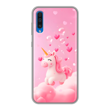 Силиконовый чехол на Samsung Galaxy A50 с принтом Единорог
