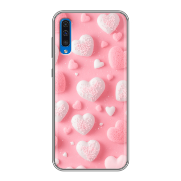 Силиконовый чехол на Samsung Galaxy A50 с принтом Сердечки