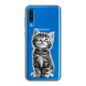Силиконовый чехол на Samsung Galaxy A50 с принтом Котенок