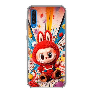 Силиконовый чехол на Samsung Galaxy A50 с принтом Labubu Лабубу