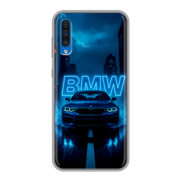 Силиконовый чехол на Samsung Galaxy A50 с принтом BMW БМВ