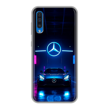 Силиконовый чехол на Samsung Galaxy A50 с принтом Mercedes Мерседес