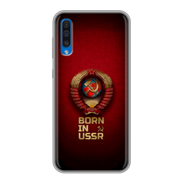 Силиконовый чехол на Samsung Galaxy A50 с принтом Флаг Герб СССР Силиконовый чехол на Samsung Galaxy A50 с принтом Флаг Герб СССР