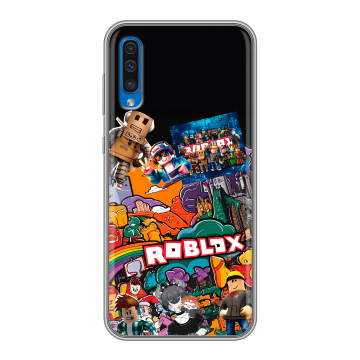 Силиконовый чехол на Samsung Galaxy A50 с принтом Roblox Роблокс
