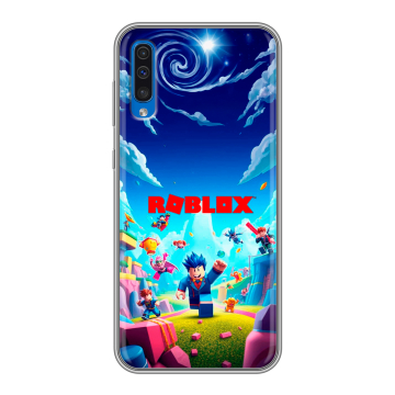 Силиконовый чехол на Samsung Galaxy A50 с принтом Roblox Роблокс