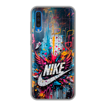 Силиконовый чехол на Samsung Galaxy A50 с принтом Nike Найк