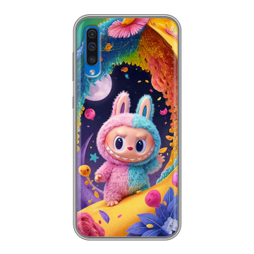 Силиконовый чехол на Samsung Galaxy A50 с принтом Labubu Лабубу